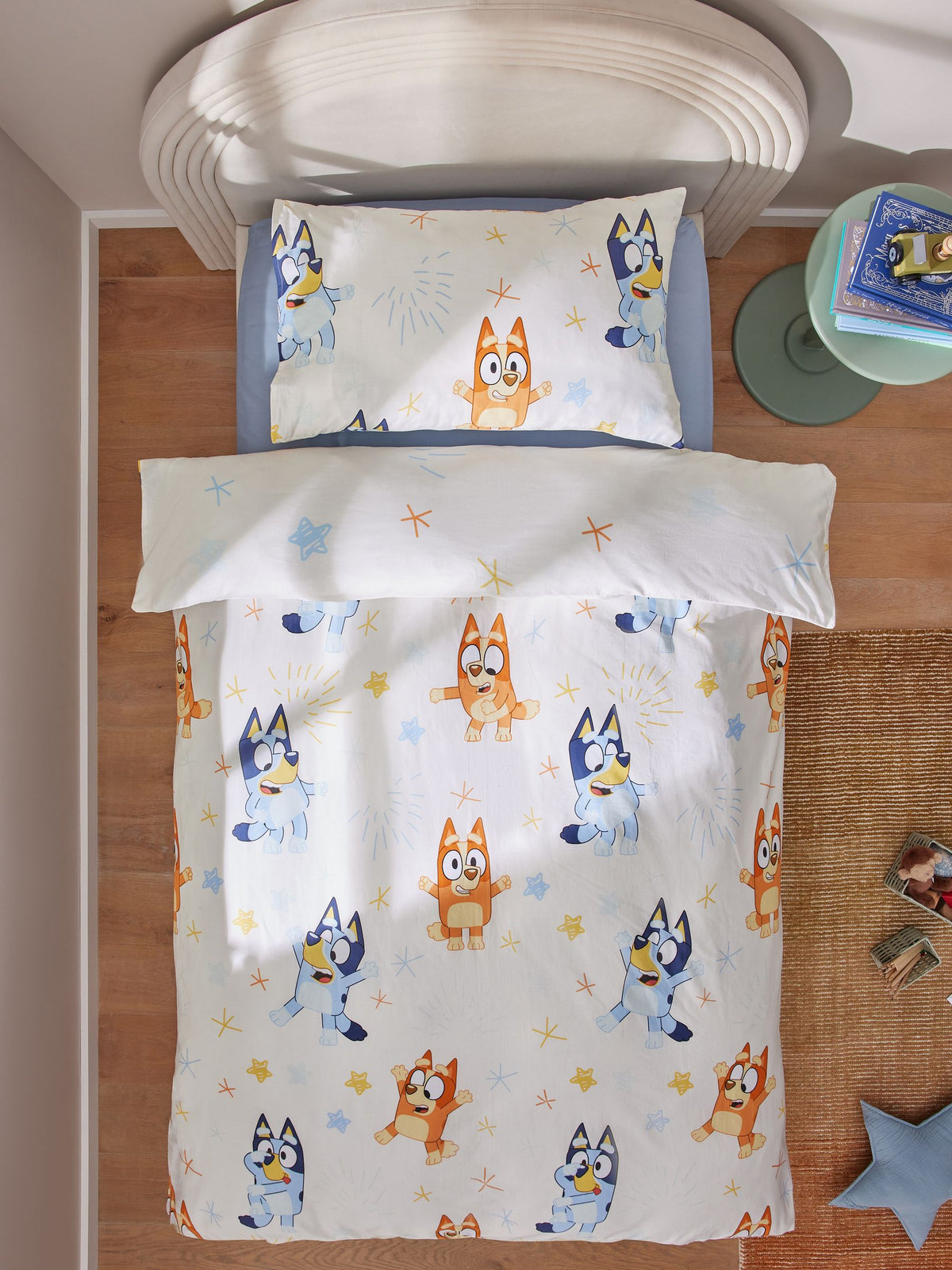 Natural Bluey and Friends 100% Cotton Duvet Cover and Pillowcase Set