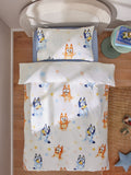 Natural Bluey and Friends 100% Cotton Duvet Cover and Pillowcase Set