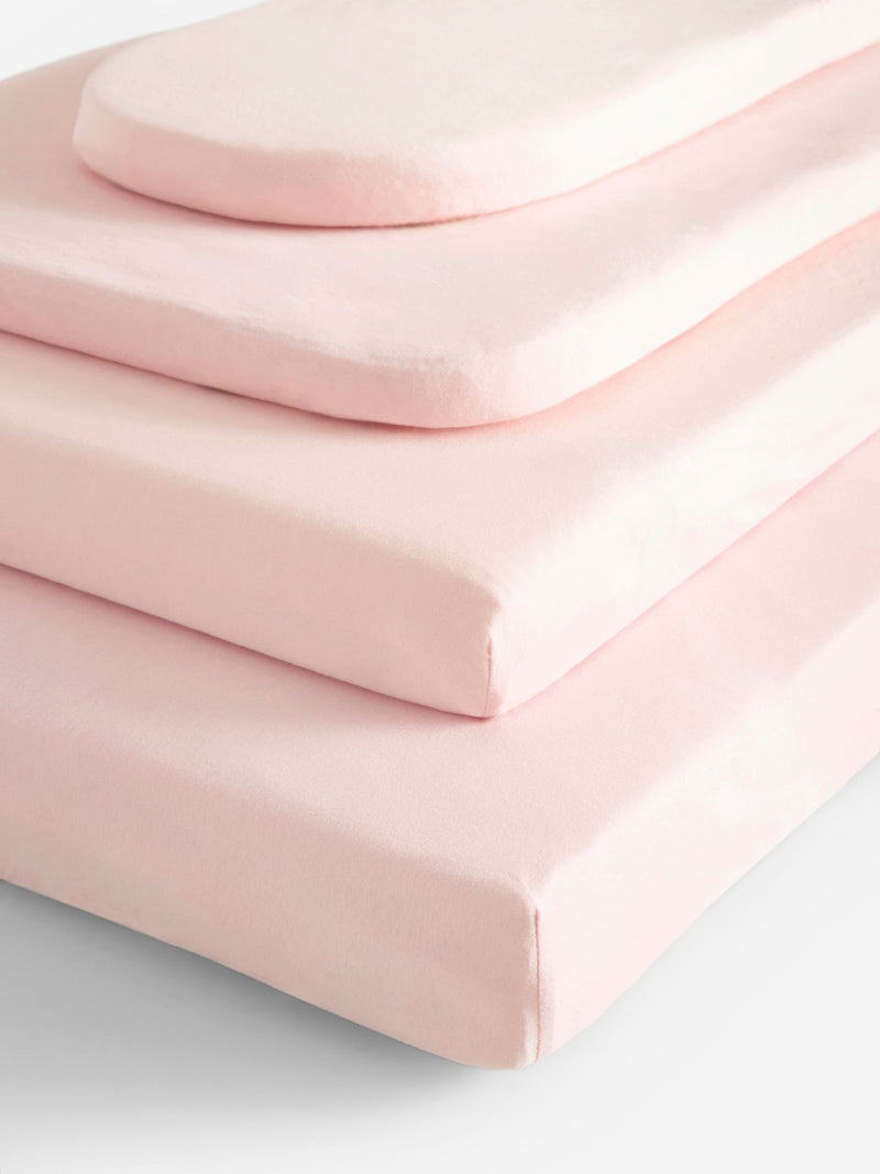 Modern Pink baby fitted sheets, imported from the UK