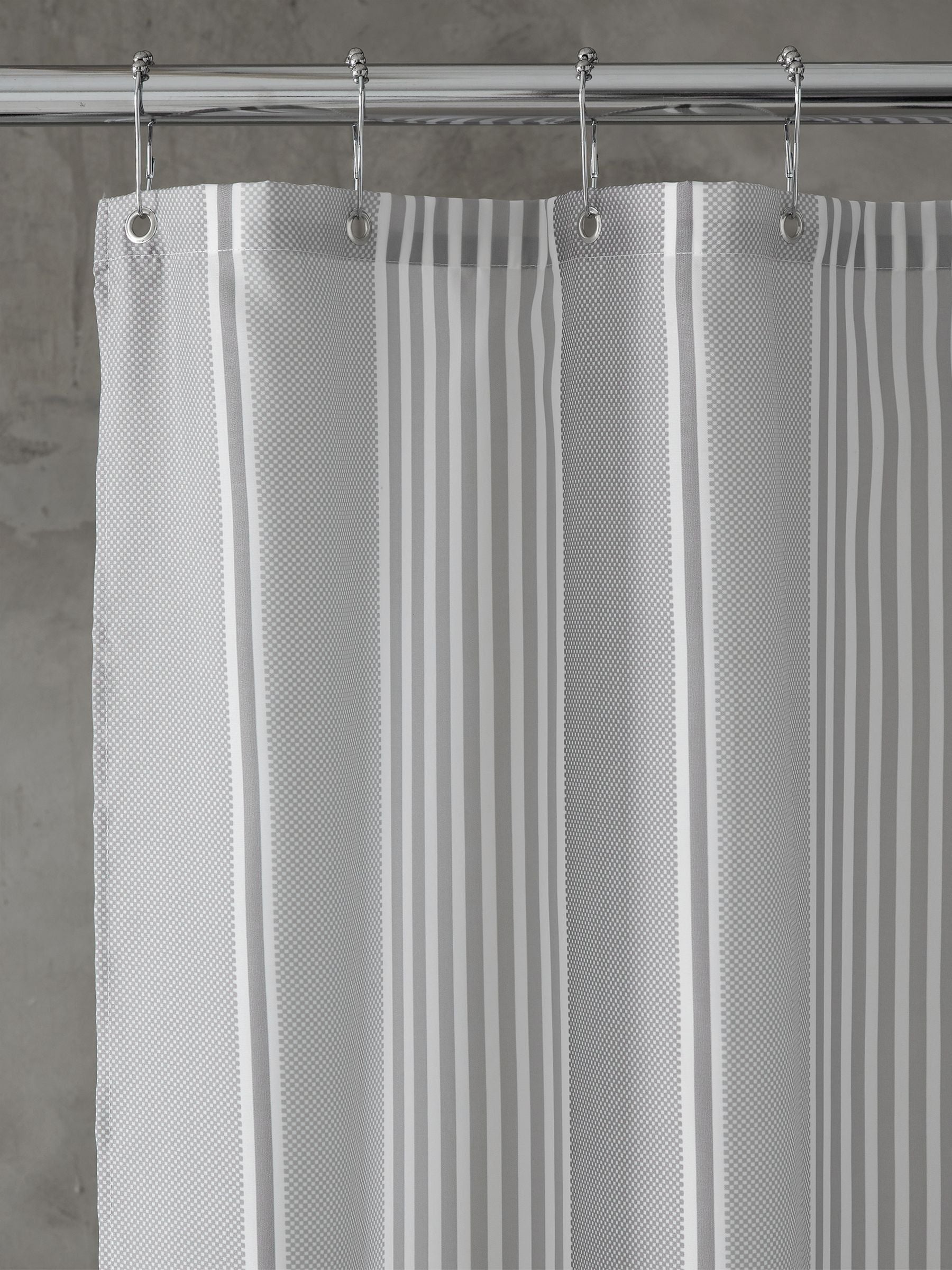Catherine Lansfield silver textured stripe shower curtain - British product