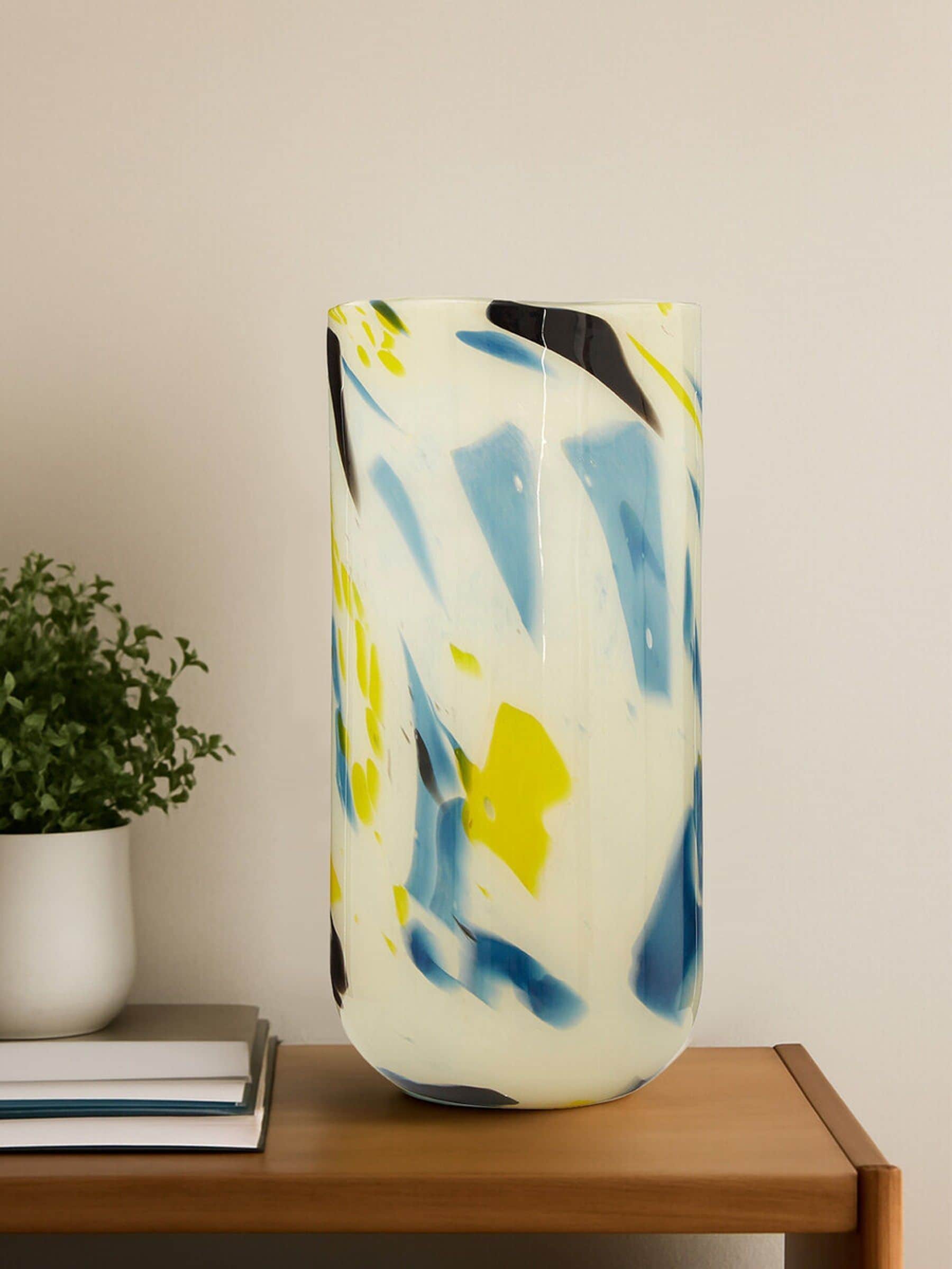 Fifty Five South Yellow Large Carra Glass Vase
