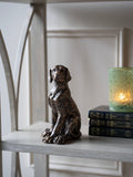Laura Ashley bronze sitting dog sculpture, UK version