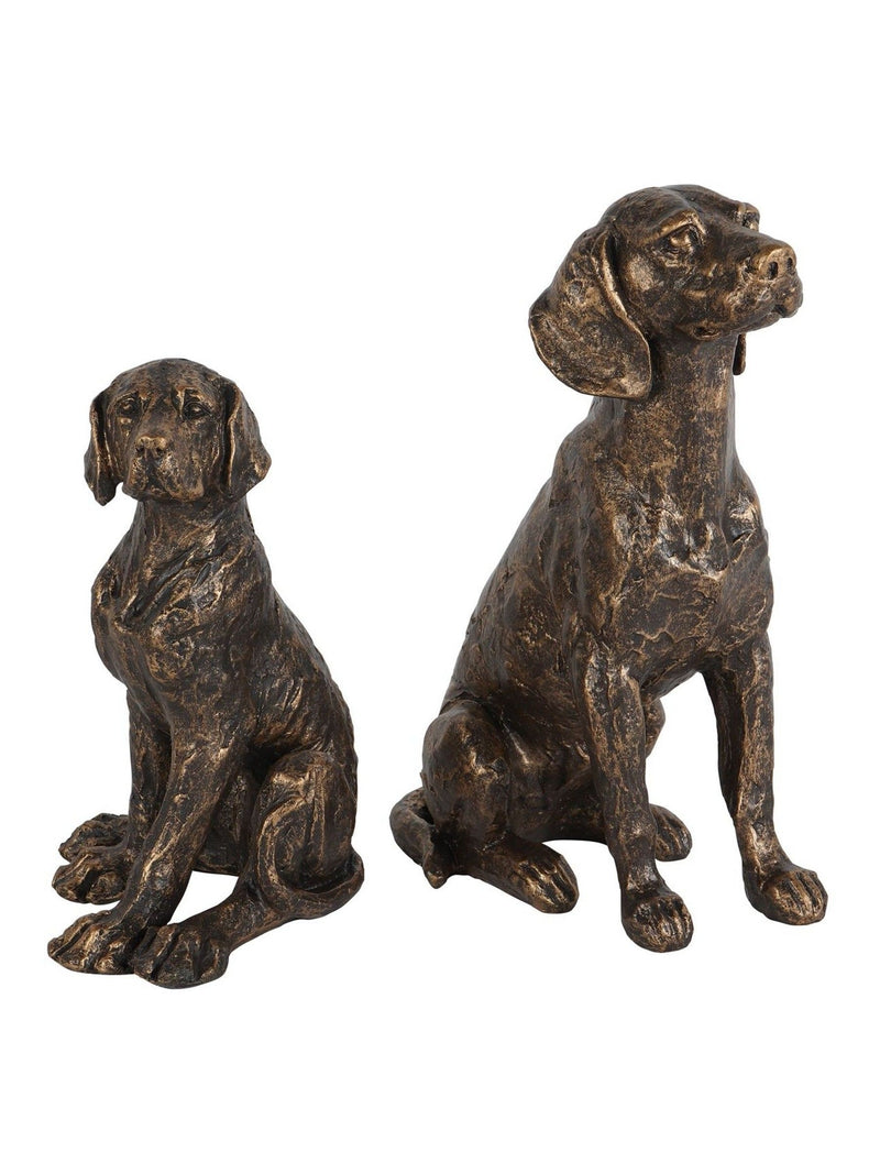 Laura Ashley bronze sitting dog sculpture, UK version