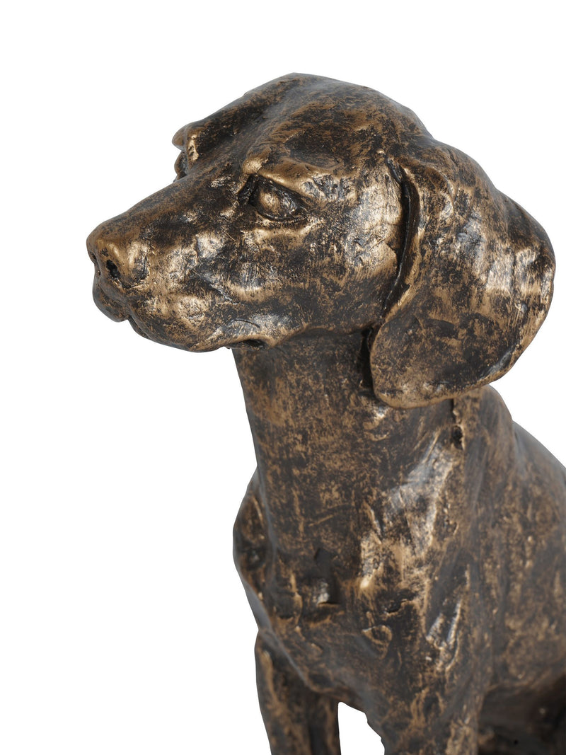 Laura Ashley bronze sitting dog sculpture, UK version