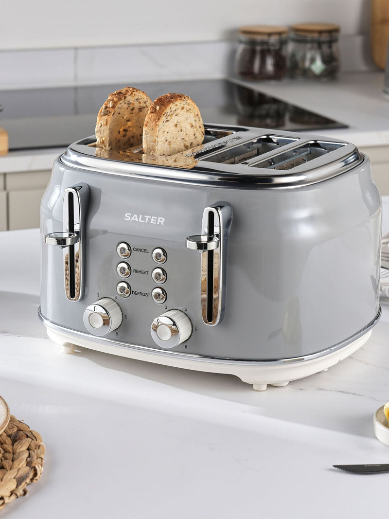 Salter Grey Retro 4-slice toaster (British brand)