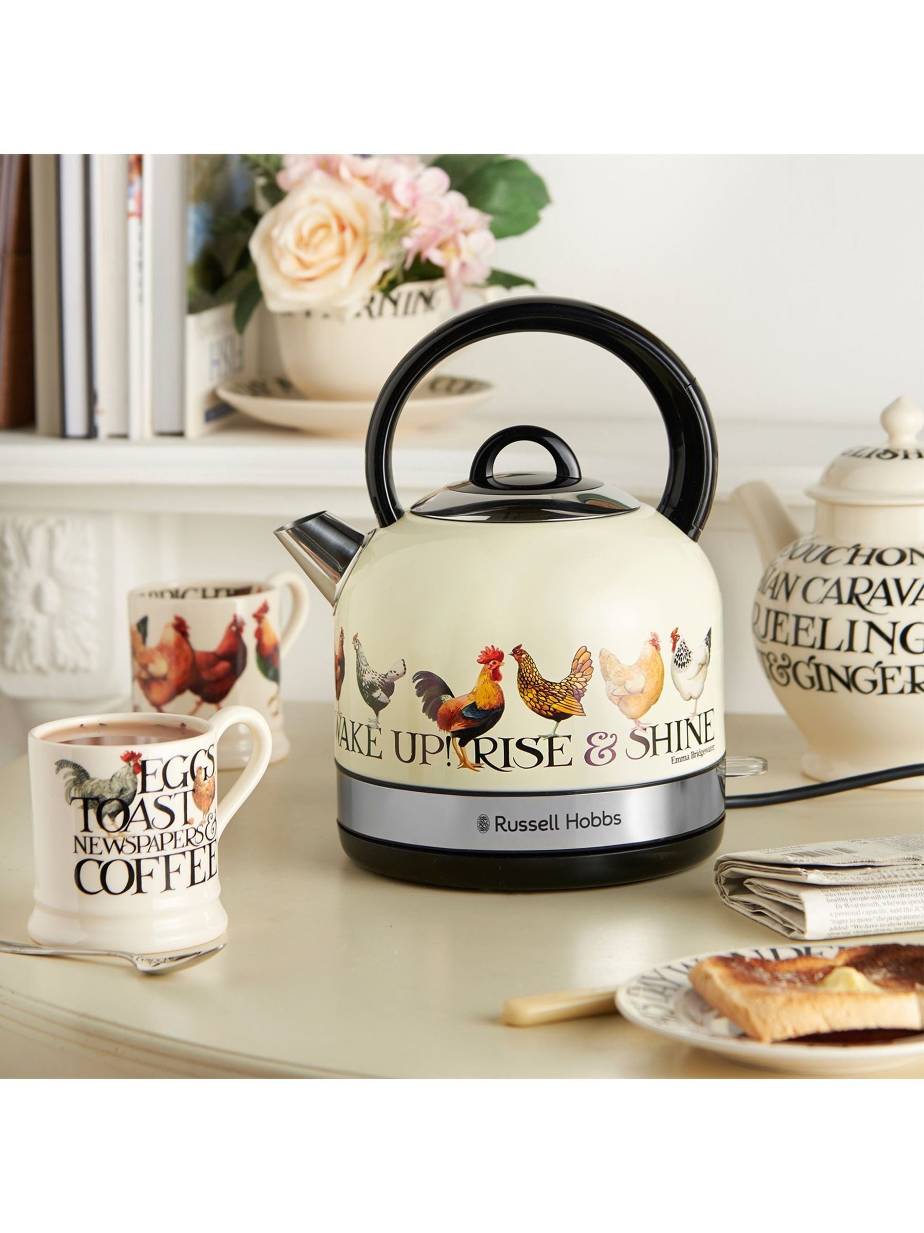Russell Hobbs Cream Emma Bridgewater Rise And Shine Kettle
