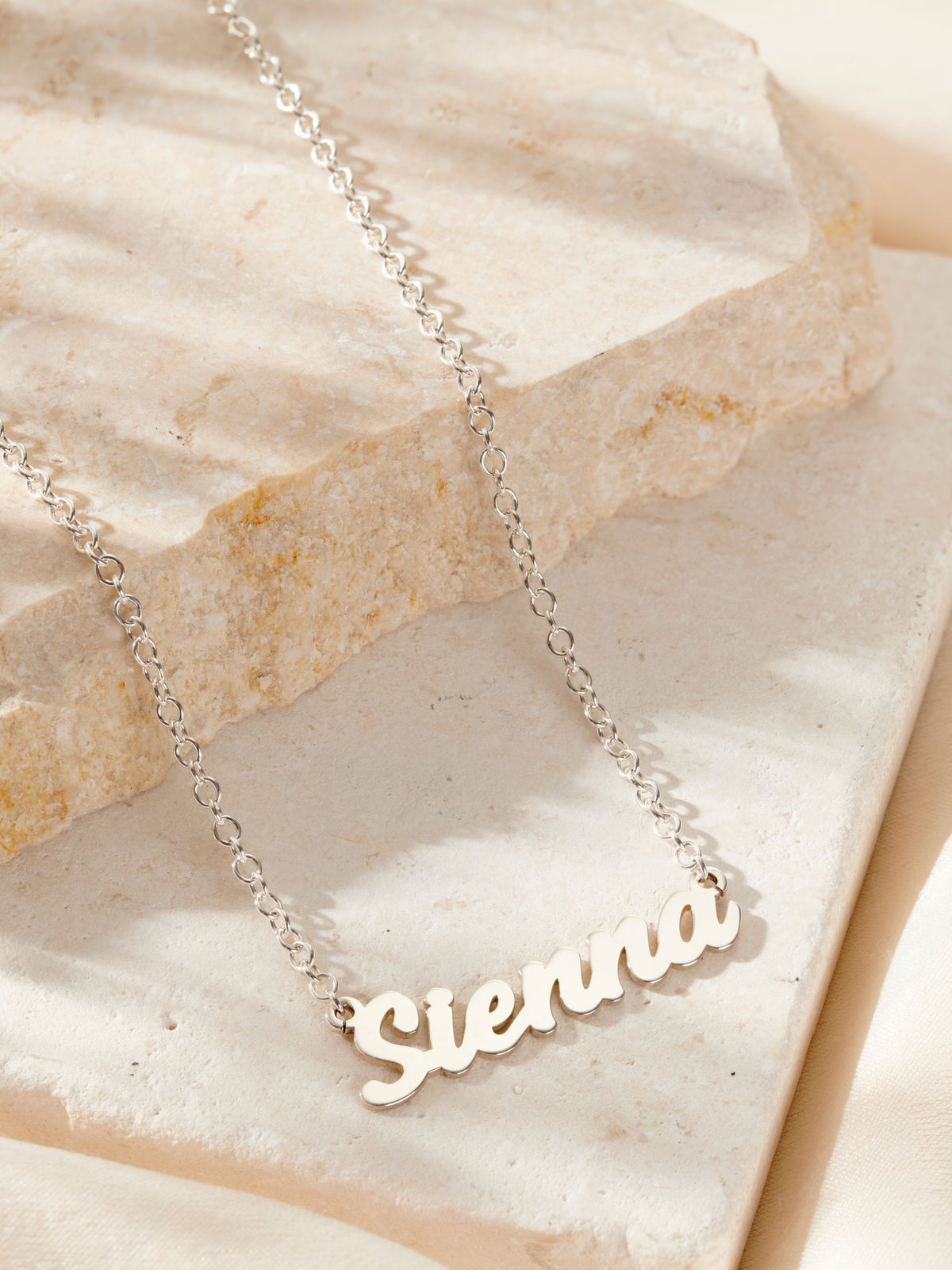 Posh Totty Designs personalised name necklace, imported from the UK