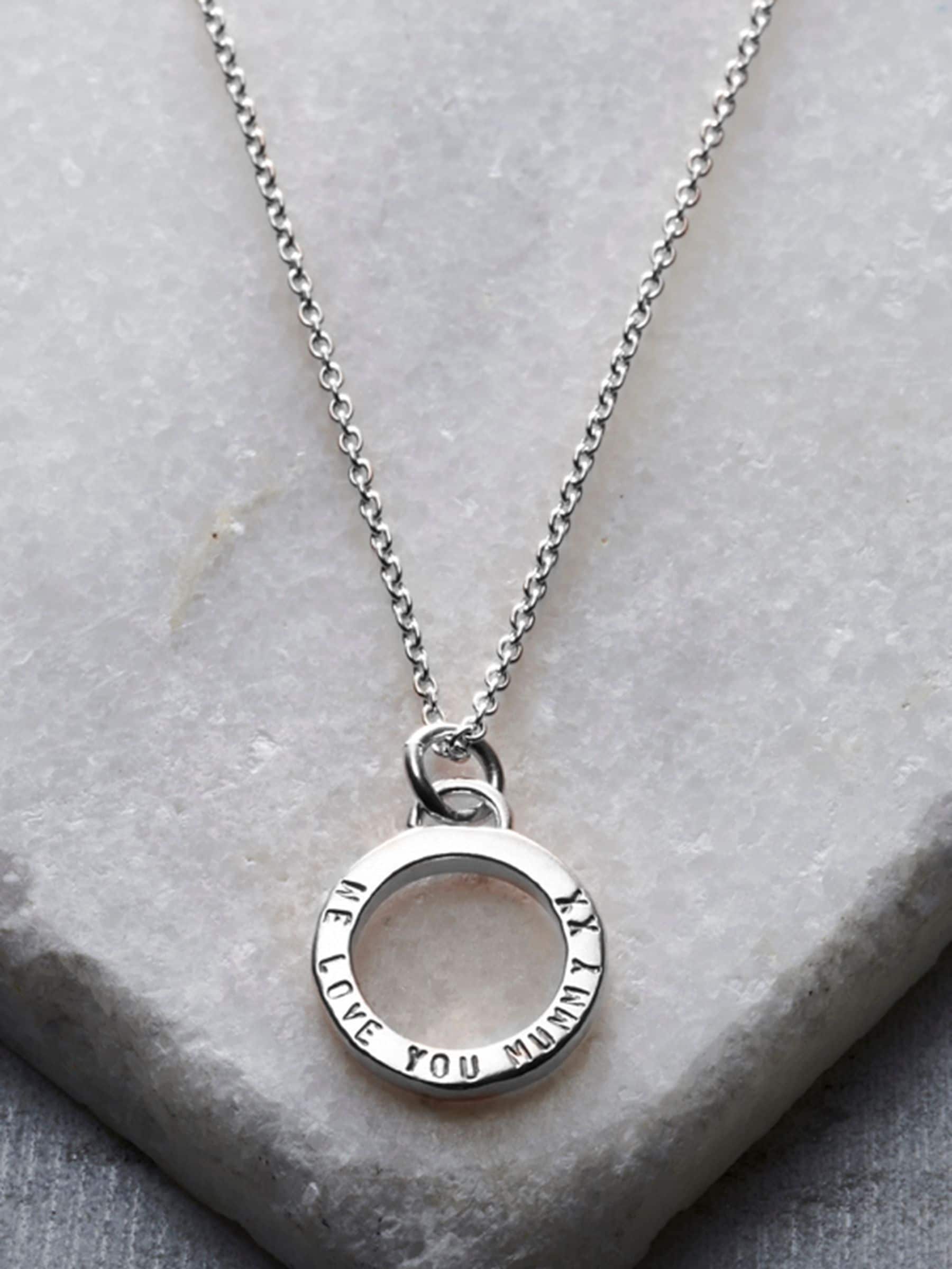 Posh Totty Designs geometric circle charm necklace 18in chain, imported from the UK