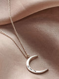 Posh Totty Designs personalised crescent moon necklace with 18 inch chain, imported from the UK