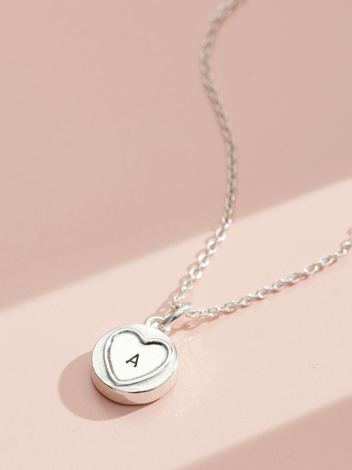 Posh Totty Designs personalised mini sweetheart necklace 9mm charm 18 chain, imported from the UK