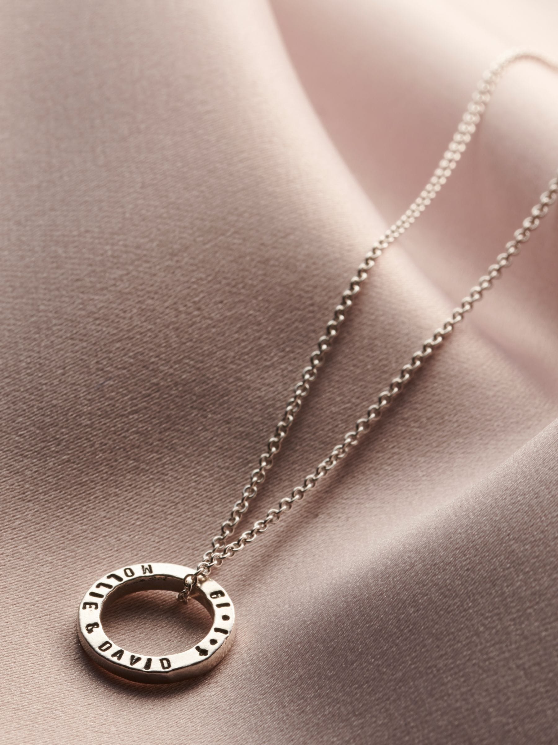 Posh Totty Designs personalised mini quote circle necklace, imported from the UK
