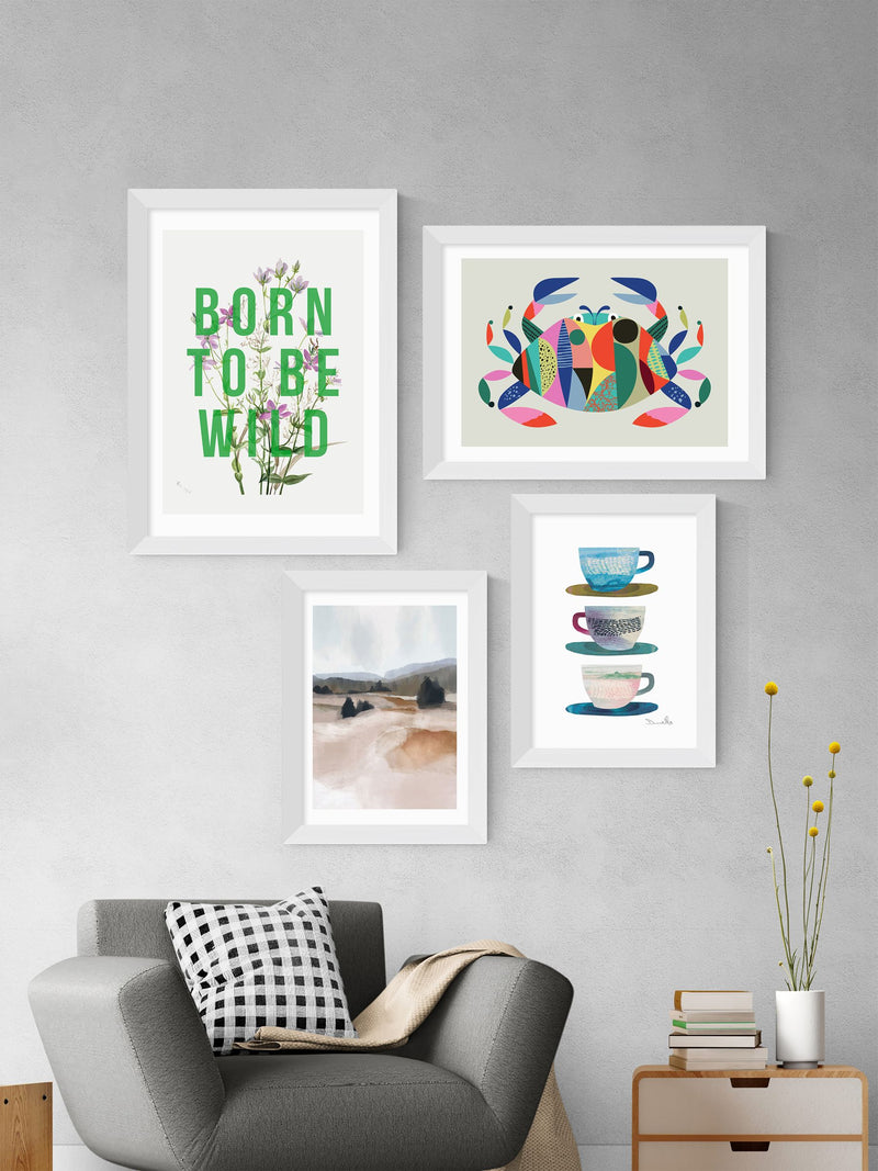 East End Prints White Crab Framed Art Print