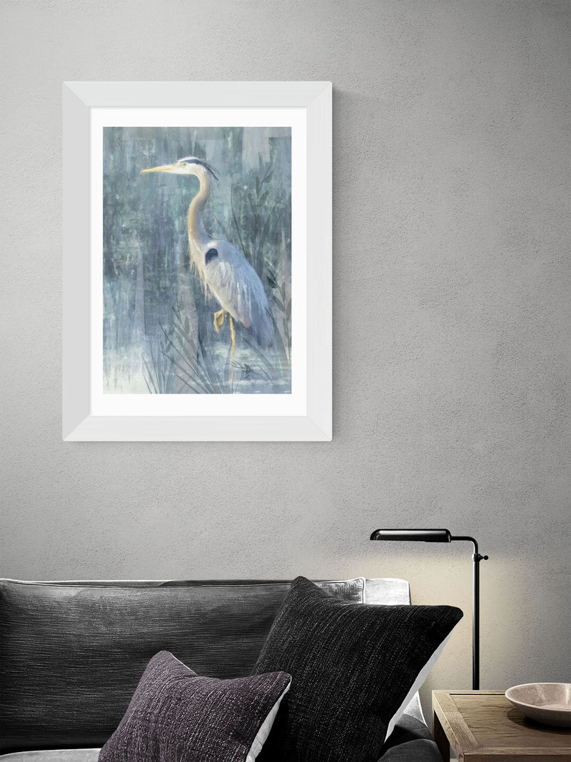 East End Prints White Glacier Heron VI framed art print (British brand)
