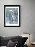 East End Prints black glacier heron VI framed art print - British product