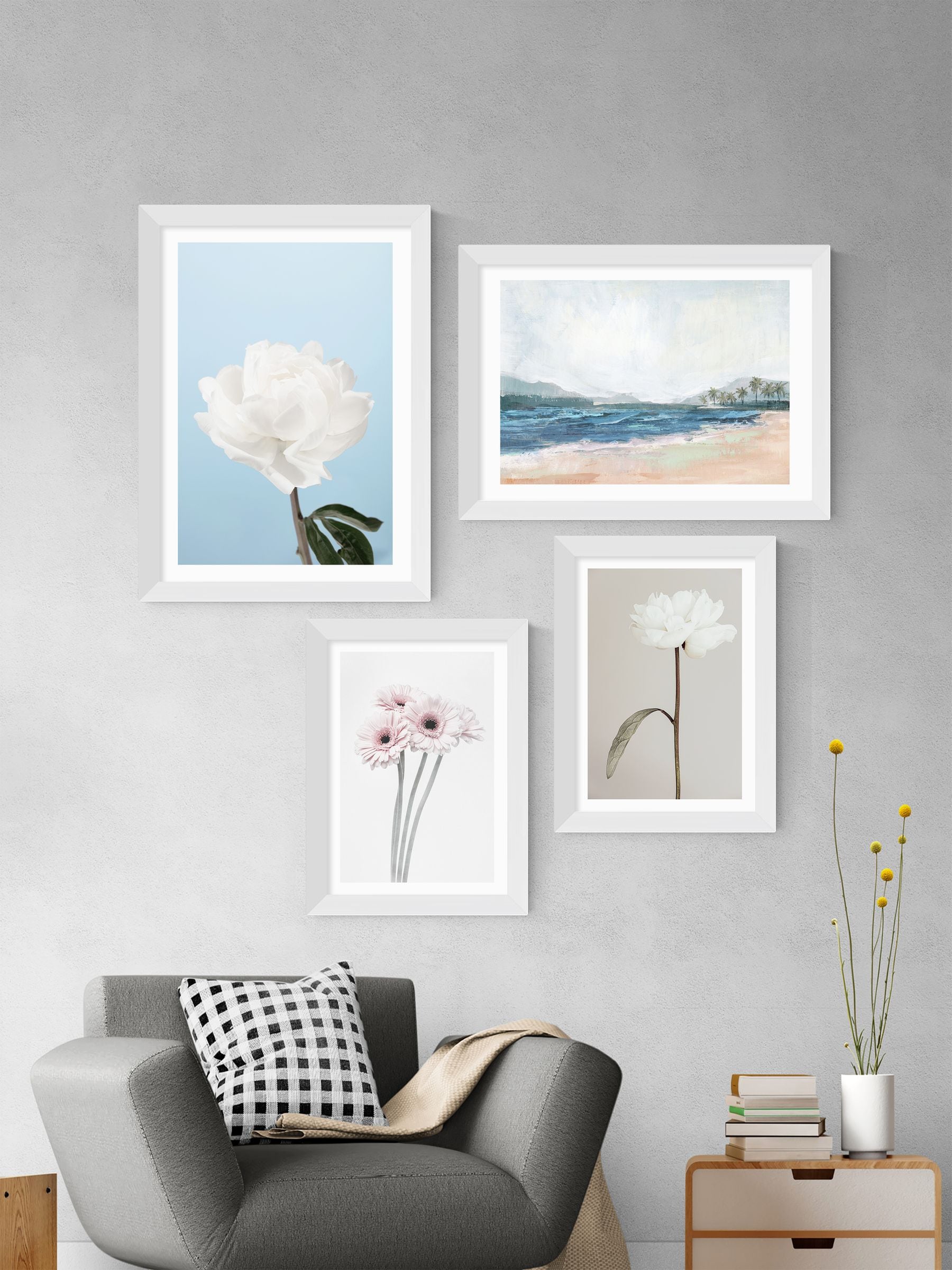 East End Prints White Mediterranean Escape II framed art print - British product