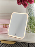 Makeup bag with removable LED mirror and adjustable dividers, UK version