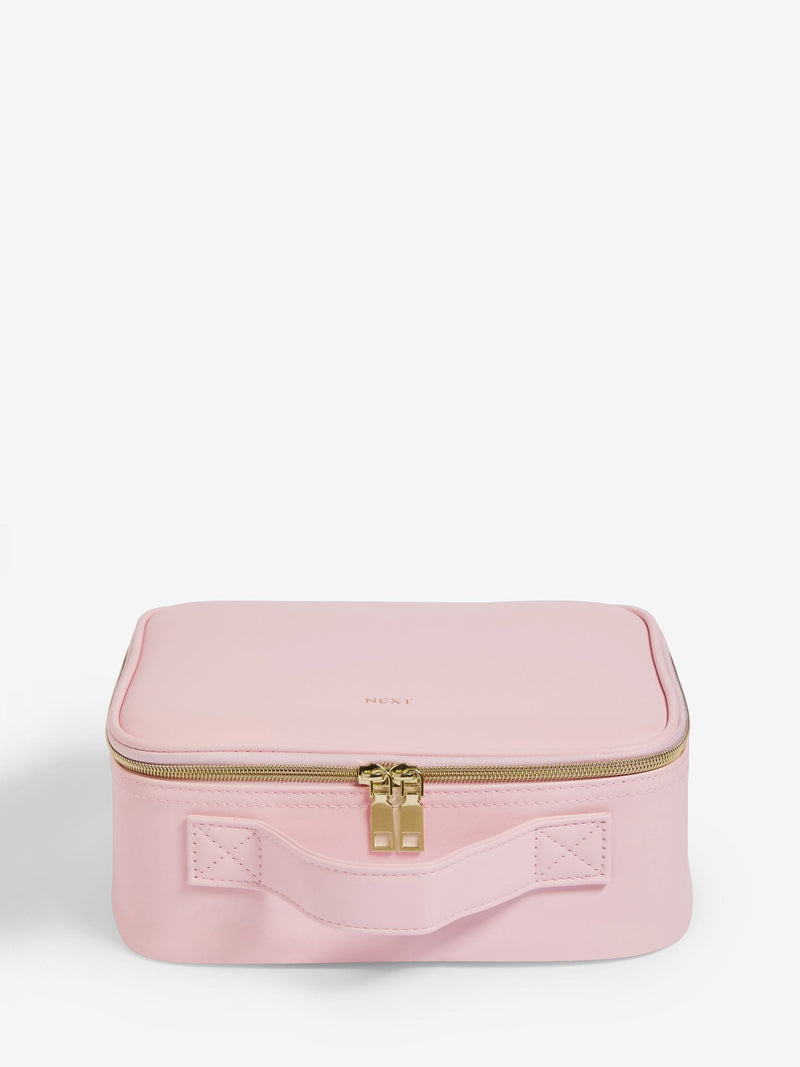 Makeup bag with removable LED mirror and adjustable dividers, UK version