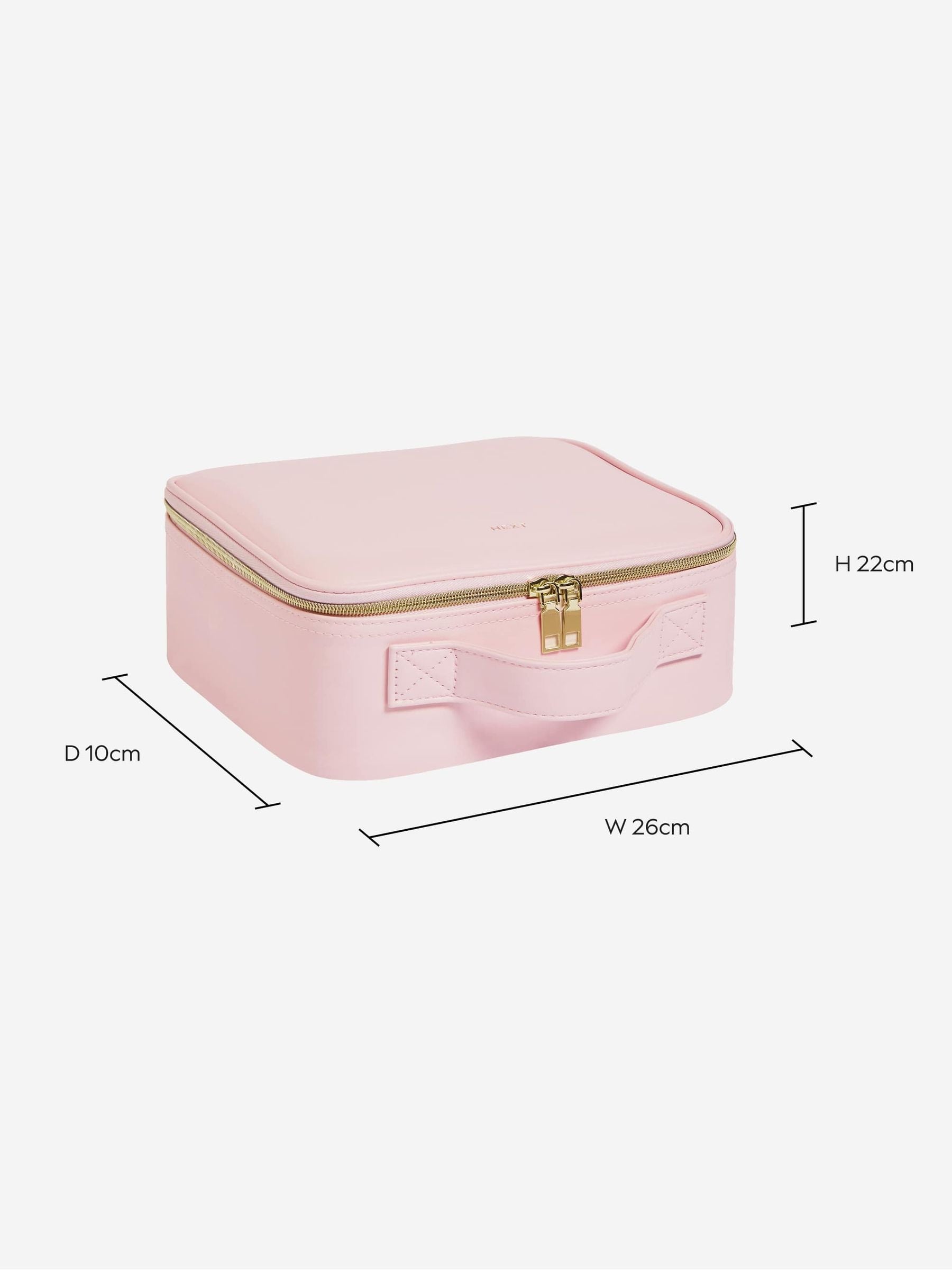 Makeup bag with removable LED mirror and adjustable dividers, UK version