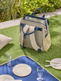 Blue/Neutral Mediterranean 4 Person Picnic Backpack