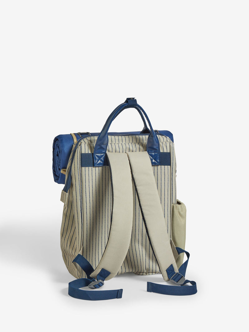 Blue/Neutral Mediterranean 4 Person Picnic Backpack