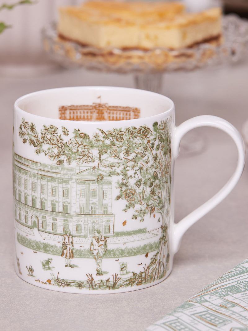 Victoria Eggs Green and Gold Royal Family Mugs 2 Pack