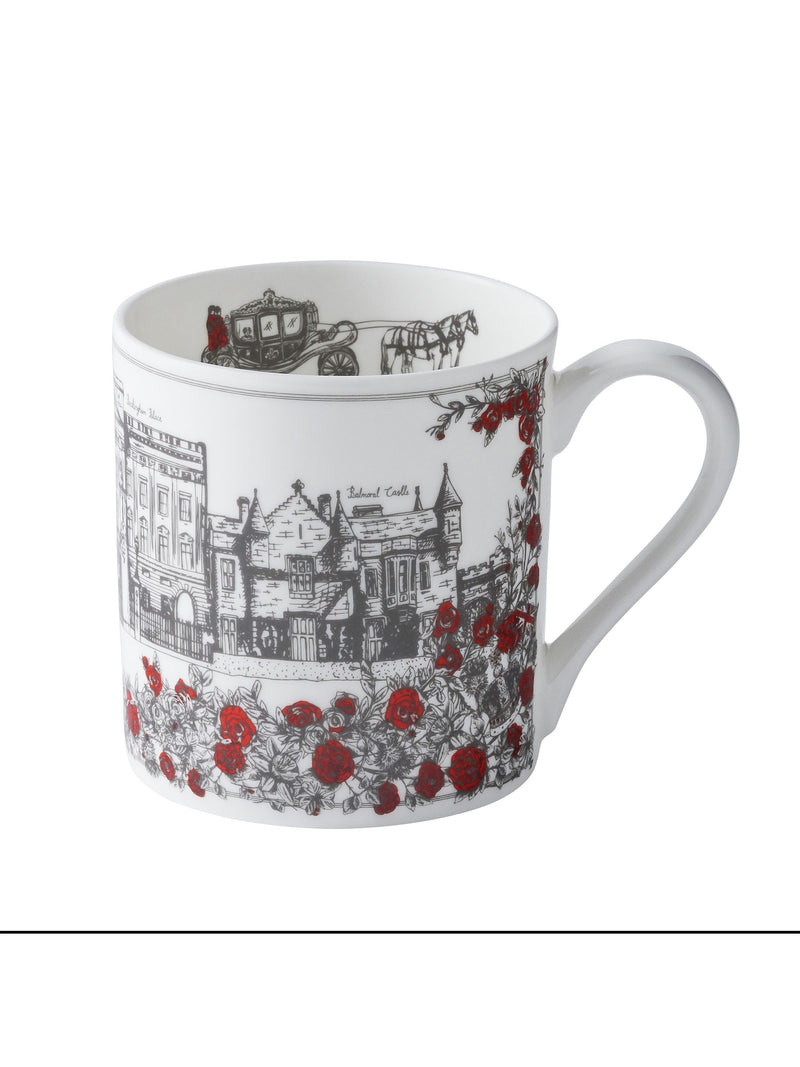 Victoria Eggs Red and Charcoal Royally British Mugs 2 Pack