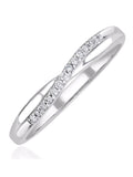 The Diamond Store Lab Diamond Half Eternity Wave Ring 0.05ct 925 Silver (British brand)