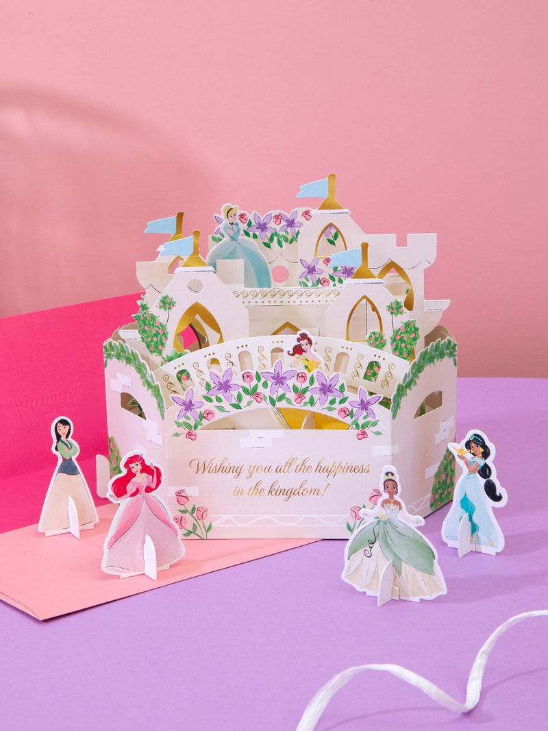 Hallmark 3D pop-up Disney Princesses birthday card measuring 22.8 cm by 15.9 cm, UK version