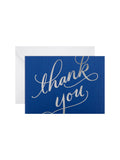 Hallmark Blue Thank You Cards with Foil Script Design 40 Pack