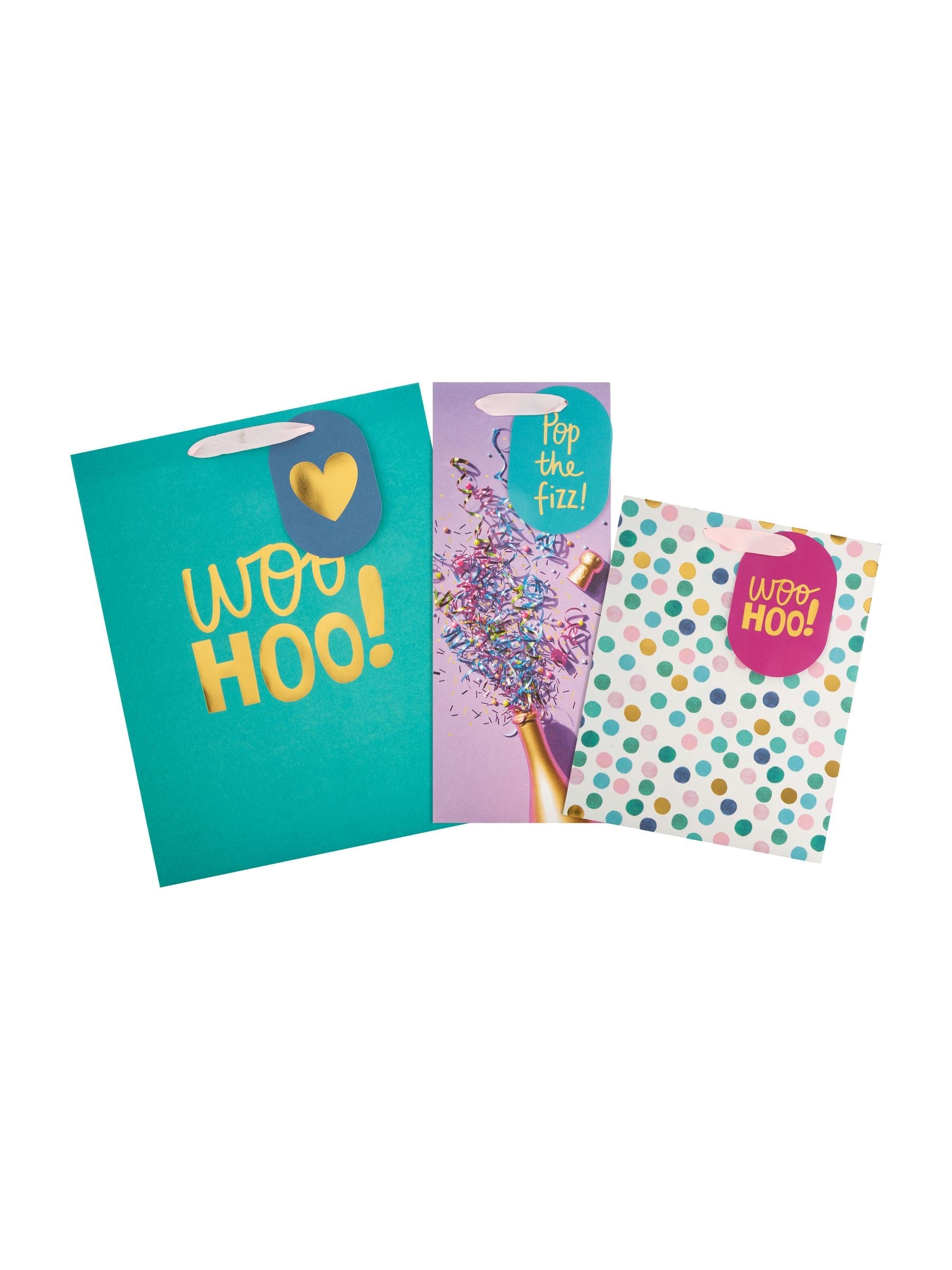 Hallmark Multi 3 Celebratory Designs Gift Bags Set of 3