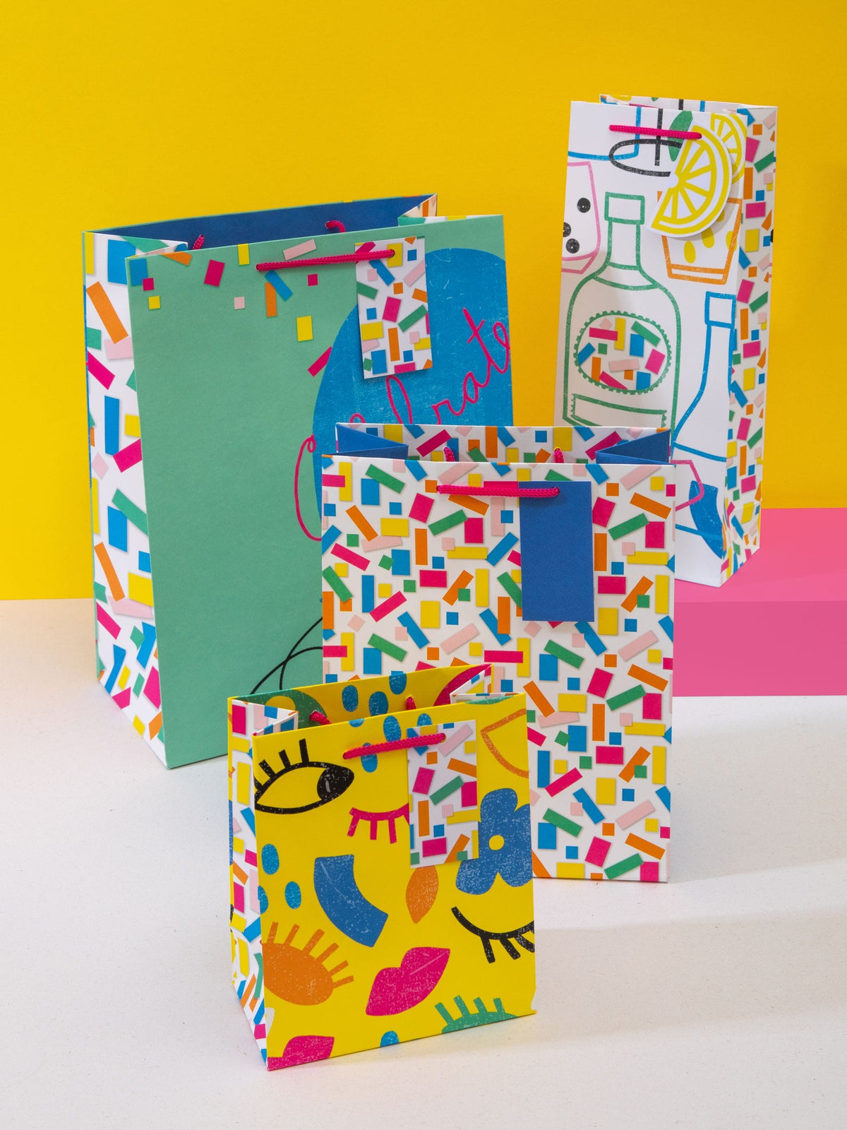Hallmark gift bags set in birthday designs, UK version