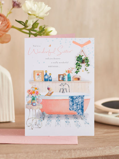 Hallmark Birthday Card for Sister Bath Illustration Greeting Card
