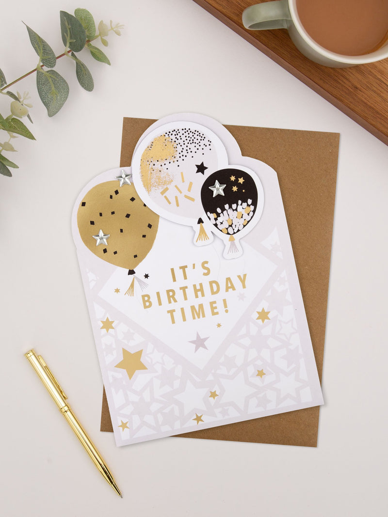 Hallmark metallic balloons birthday card 20.2x13.8 cm, UK version
