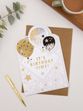 Hallmark metallic balloons birthday card 20.2x13.8 cm, UK version