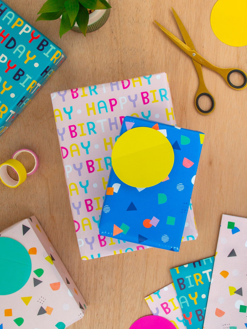 Hallmark birthday gift wrap set with 8 sheets and tags, UK version