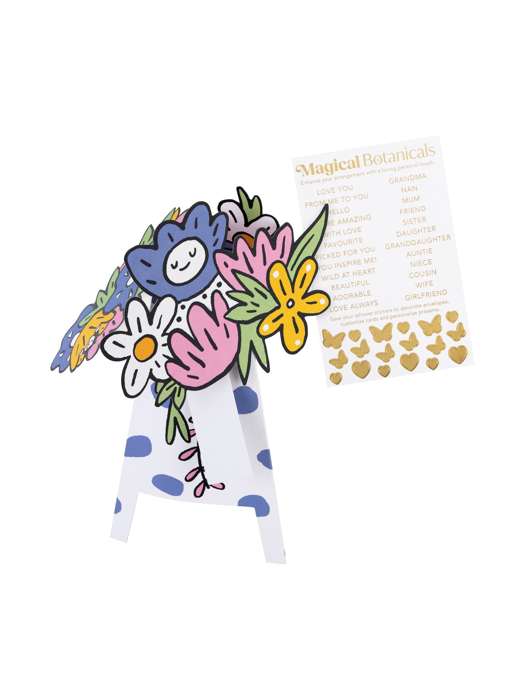 Hallmark Multi 3D Pop Up Paper Gift Flowers Spotty Vase