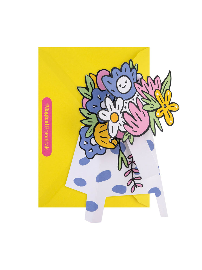 Hallmark Multi 3D Pop Up Paper Gift Flowers Spotty Vase