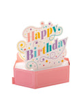Hallmark 3D pop-up birthday card with colourful banner design, UK version