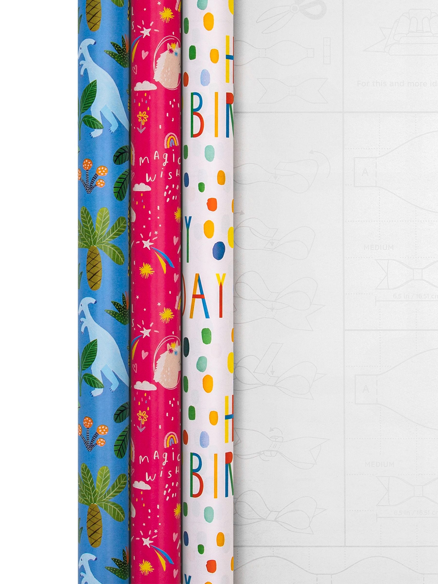 Hallmark Multi Wrapping Paper 3 Rolls x 2M In 3 Fun Kids Designs