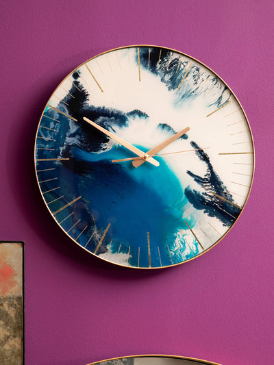 Fifty Five South Blue Celina Abstract Wall Clock