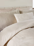 Natural champagne duvet cover and pillowcase set, imported from the UK