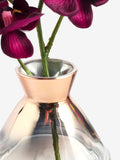 Purple Artificial Orchid in Glass Vase (British brand)