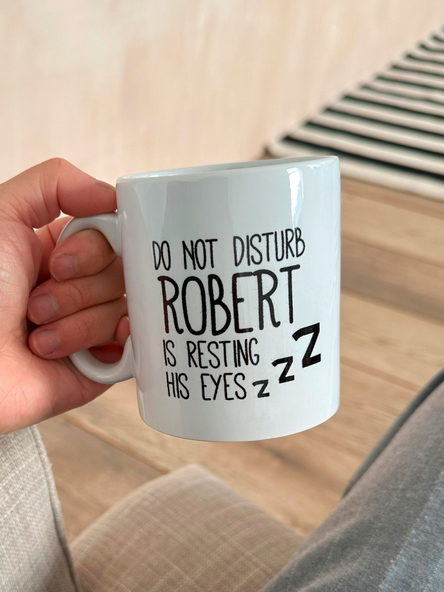 Personalised Resting Eyes Mug by Solesmith