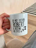 Personalised Resting Eyes Mug by Solesmith