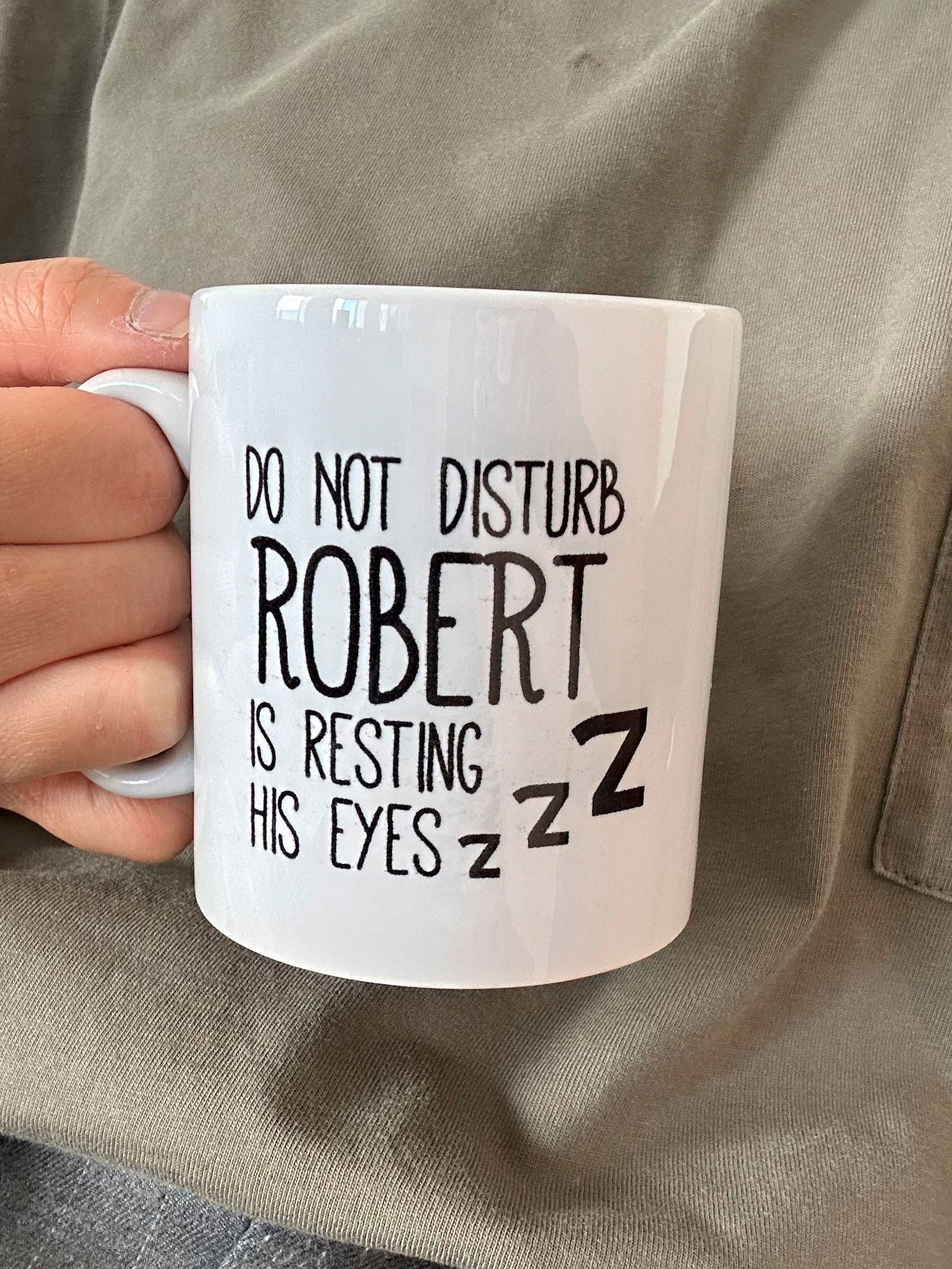 Personalised Resting Eyes Mug by Solesmith