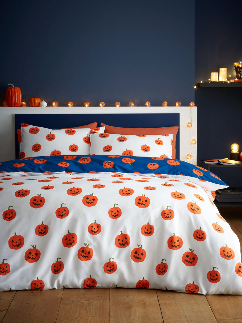 Catherine Lansfield Halloween pumpkin duvet cover set - British product