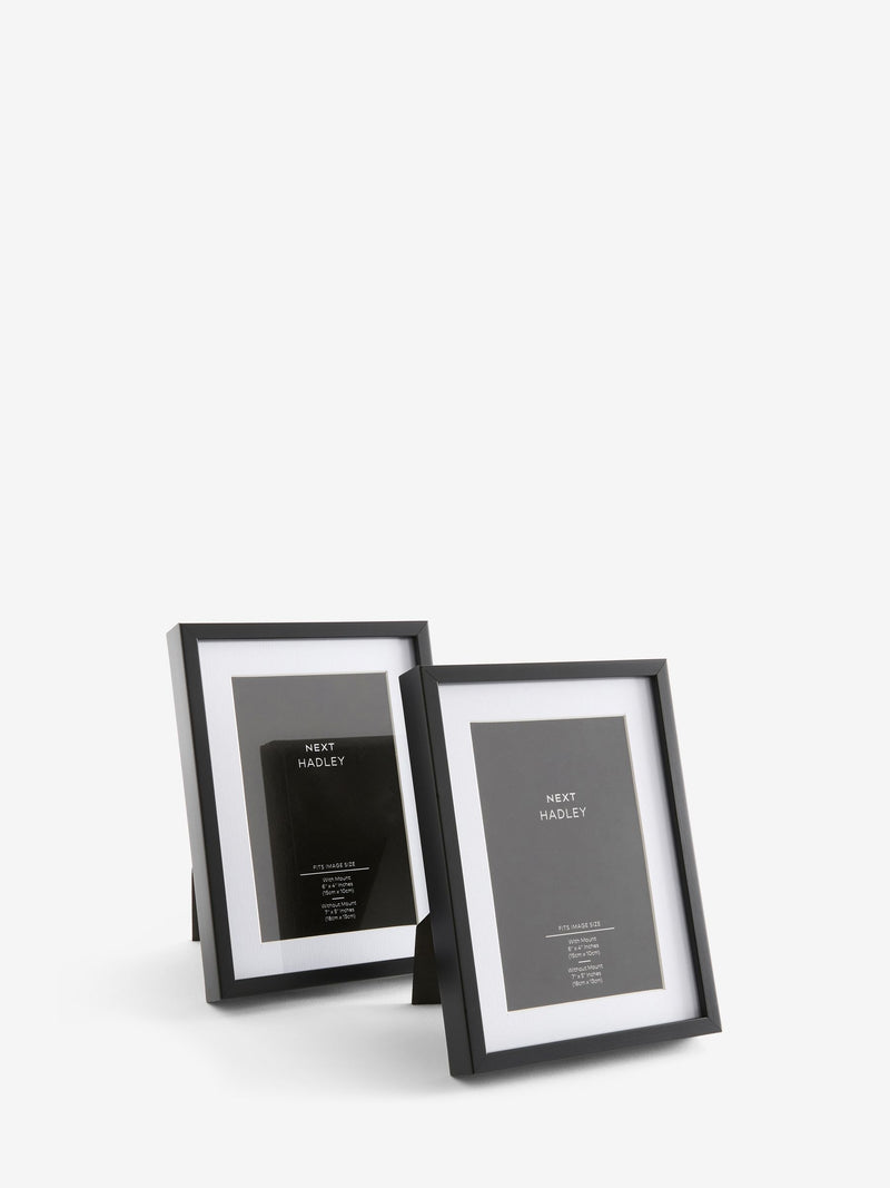Hadley black photo frames set of two (British brand)