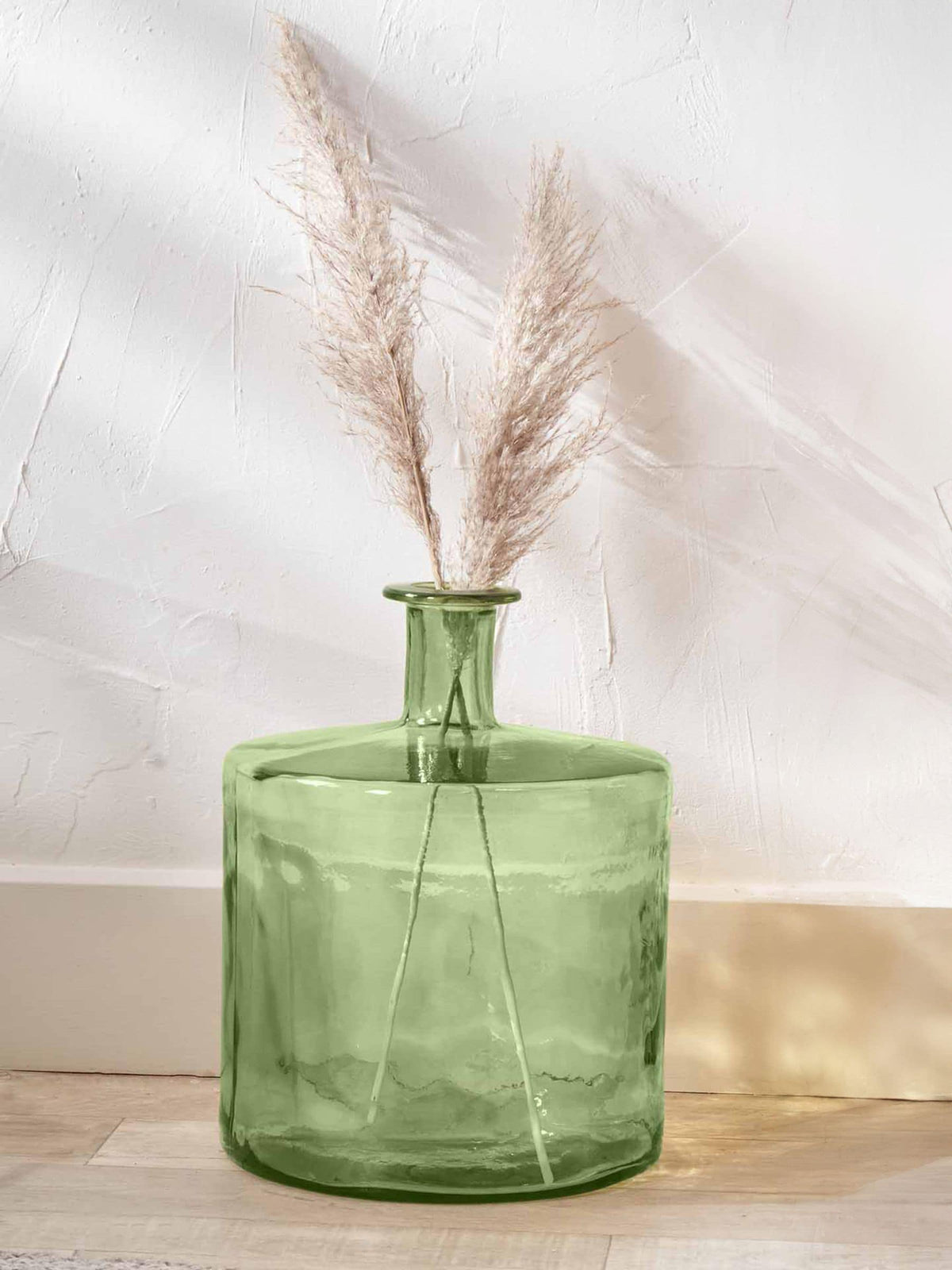 Forest Green Glass Bottle Vase