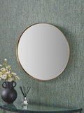 Pacific brushed gold wall mirror 60cm, imported from the UK