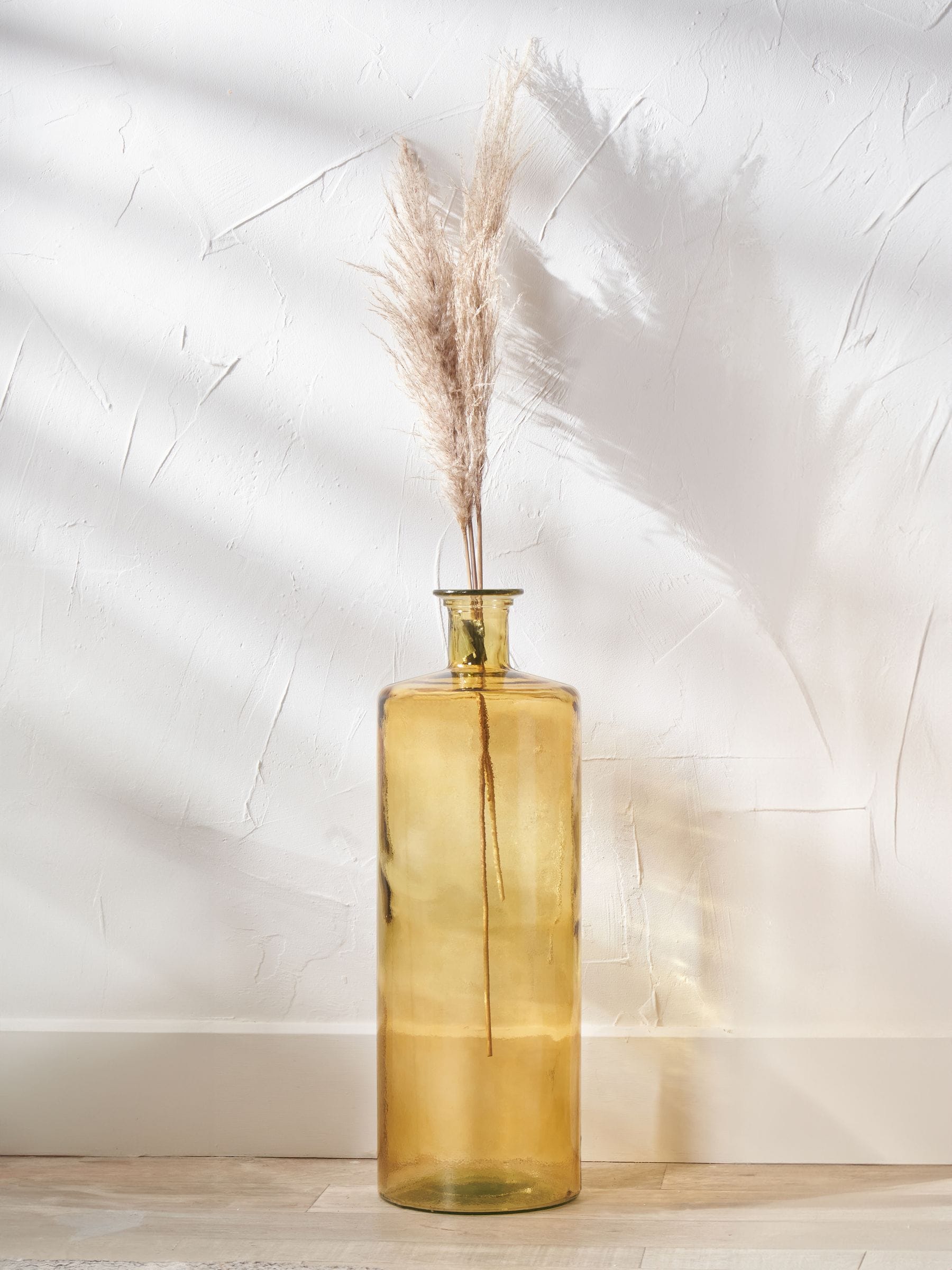 Pacific amber glass bottle tall vase 75cm, imported from the UK